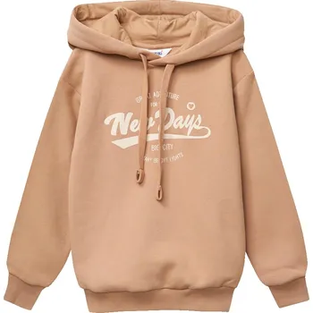 Dívčí mikina Winkiki Kids Wear Dívčí mikina s kapucí New Days - Béžová Velikost: 146