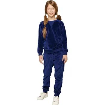 Dívčí mikina Winkiki Kids Wear Dívčí tepláky Velur - navy Velikost: 152