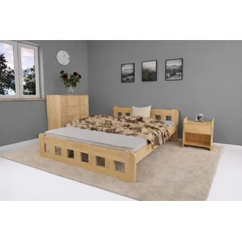 Postel Zvýšená postel z masivu borovice Nika 140x200 cm + rošt ZDARMA