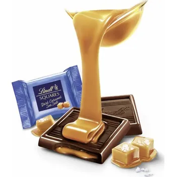 Čokoláda Lindt Squares Dark Caramel Sea Salt 15g