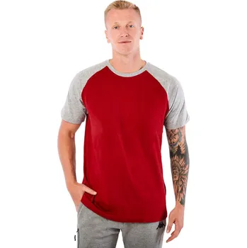 Pánské tričko Pánské tričko Kappa LOGO CAFY Red Granata/Grey L