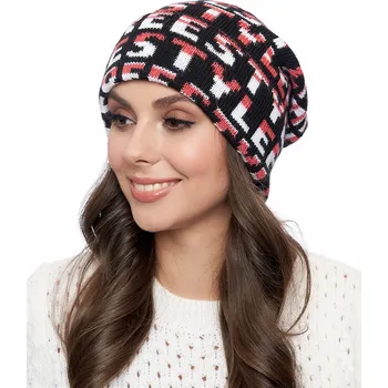 Čepice Marhatter Dámská pletená čepice - 0148 - černá/červená