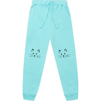 Dívčí oblečení Winkiki Kids Wear Dívčí tepláky 2 Cats - tyrkysová Velikost: 104