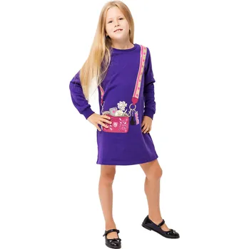 Dívčí oblečení Winkiki Kids Wear Dívčí šaty Love - fialová Velikost: 140