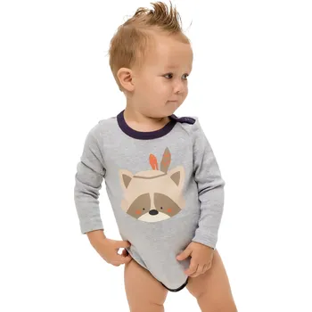 Winkiki Kids Wear Chlapecké body Mýval - šedý melanž Velikost: 68