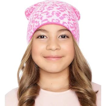 Čepice Marhatter Dívčí pletená čepice - 9536 - bílá/růžová