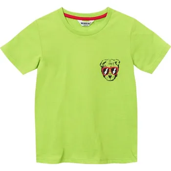 Chlapecké tričko Winkiki Kids Wear Chlapecké tričko s krátkým rukávem Bear - salátová Velikost: 98