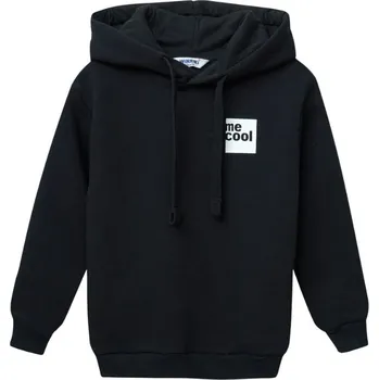 Dívčí mikina Winkiki Kids Wear Dívčí mikina s kapucí Me Cool - Černá Velikost: 122