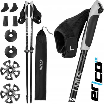 Trekingová hůl NORDIC WALKING HOLE HŮLKY HLINÍKOVÉ SADA TURISTICKÉ LEHKÉ