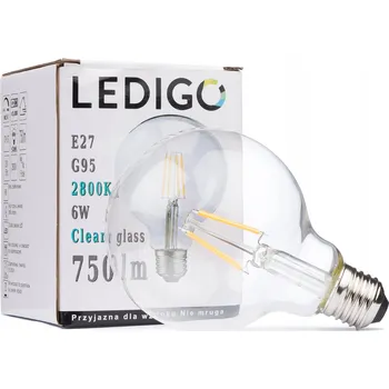 Žárovka Žárovka E27 G95 FILAMENT 6W čirá