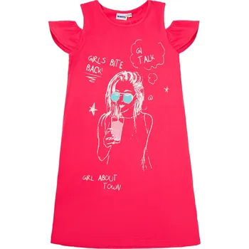 Dívčí oblečení Winkiki Kids Wear Dívčí šaty Girls Talk - růžová Velikost: 140