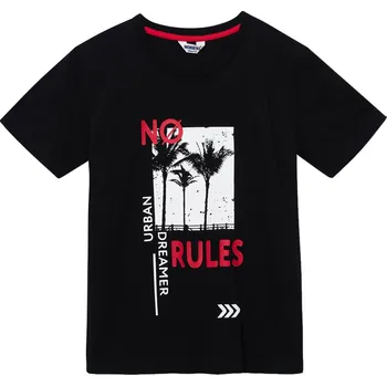 Chlapecké tričko Winkiki Kids Wear Chlapecké tričko s krátkým rukávem No Rules - černá Velikost: 146