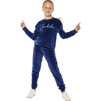 Dívčí šaty Winkiki Kids Wear Dívčí mikina Velur Winkiki - navy Velikost: 152