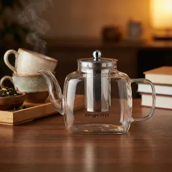 Konvice na čaj Skleněná konvice s ocelovým sítkem Konighoffer Medea 1,2 l