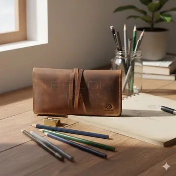 Penál Kožený penál Greenburry 1647-25 hnědý