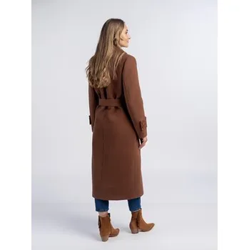 Dámský kabát Salme Vlněný kabát Estera Hnědá Regular Fit 50