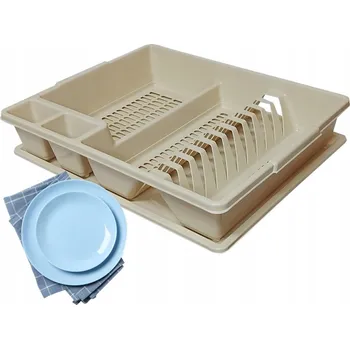 Odkapávač na nádobí BENTOM - Odkapávač na nádobí s odkapávačem - Béžový