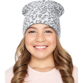 Čepice Marhatter Dívčí pletená čepice - 9536 - šedá/bílá