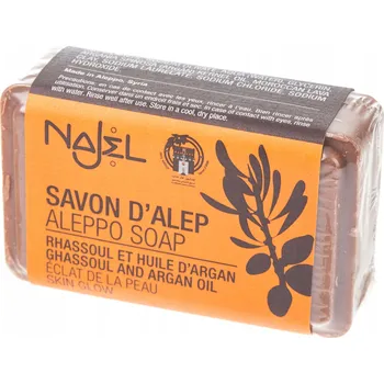 Mýdlo NAJEL Přírodní mýdlo Aleppo s jílem ghassoul a arganovým olejem 100 g