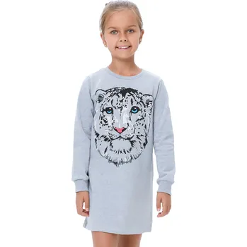 Dívčí šaty Winkiki Kids Wear Dívčí šaty Cat Power - světle-šedý melanž Velikost: 128