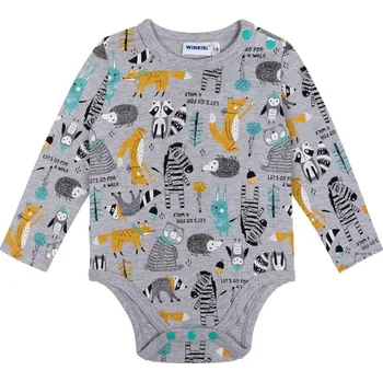 Chlapecké pyžamo Winkiki Kids Wear Chlapecké body Forest - šedý melanž Velikost: 74