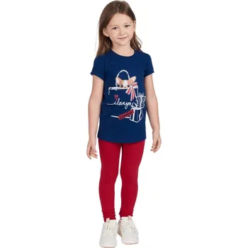 Dívčí legíny Winkiki Kids Wear Dívčí legginy With Hearth - malinová Velikost: 122
