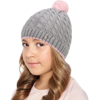 Čepice Marhatter Dívčí pletená čepice - 9489 - světle šedá