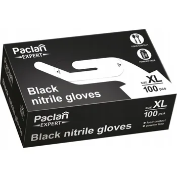 Vyšetřovací rukavice Paclan Expert Nitrilové Rukavice XL Černé 100 ks
