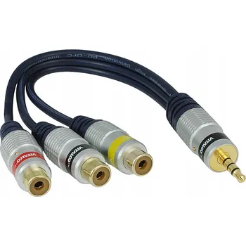 Audio kabel Adaptér t-rozdělovač Vitalco JP640 jack 3,5 mm - 3 x RCA zásuvka