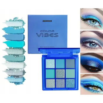 Oční stíny Paletka Očních Stínů na Líčení Matné Perleťové Stíny 9 ks Modré D