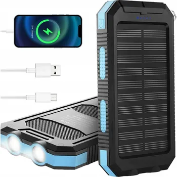 Powerbanka SOLÁRNÍ POWERBANKA 30000 mAh PŘENOSNÁ NABÍJEČKA USB VODĚODOLNÁ S KOMPASEM