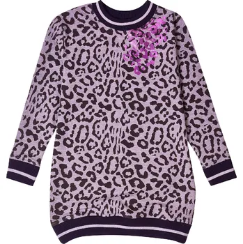 Dívčí šaty Winkiki Kids Wear Dívčí šaty Leopard - šedý melanž Velikost: 146