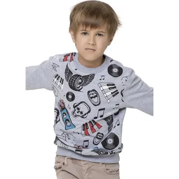 Chlapecká mikina Winkiki Kids Wear Chlapecká mikina Music - šedý melanž Velikost: 134