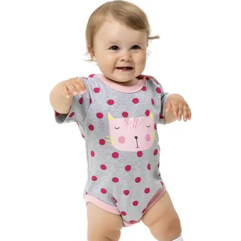 Winkiki Kids Wear Dívčí body Cats - šedý melanž Velikost: 68