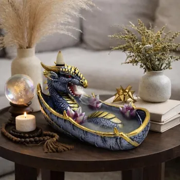 Aroma lampa Fontána na tekoucí dým LED - Křišťálový drak