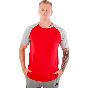 Pánské tričko Pánské tričko Kappa LOGO CAFY Red/Grey XS