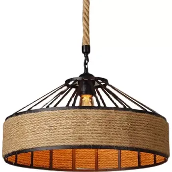 Závěsné stropní svítidlo z jutového lana, průměr 50 cm