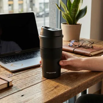 Termohrnek KONIGHOFFER ELLIOT BLACK termohrnek z nerezové oceli 440 ml