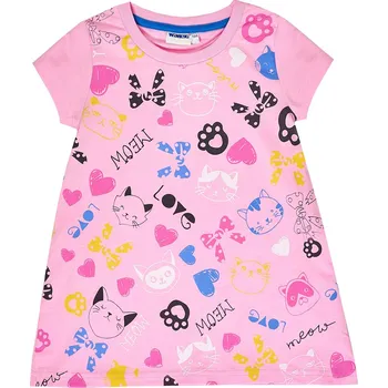 Dívčí šaty Winkiki Kids Wear Dívčí tunika Meow Love - růžová Velikost: 110