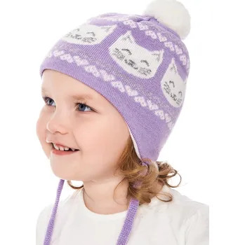 Čepice Marhatter Dívčí pletená čepice - 9666 - světle fialková