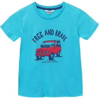 Chlapecká mikina Winkiki Kids Wear Chlapecké tričko s krátkým rukávem Free and Brave - modrá Velikost: 122
