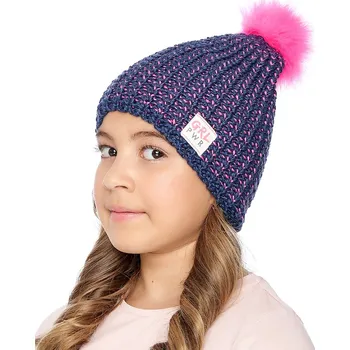 Čepice Marhatter Dívčí pletená čepice - 9490 - modrá/červená