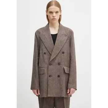 Dámské sako Plátěné sako Our Legacy Sharp Db Blazer, 50, hnědá, 98X