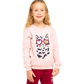 Dívčí mikina Winkiki Kids Wear Dívčí mikina Cat - růžová Velikost: 98
