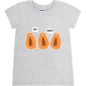 Winkiki Kids Wear Dívčí tričko Papaya - šedý melanž Velikost: 98