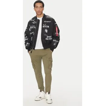 Pánské oblečení Alpha Industries Joggers kalhoty Twill 116202 Zelená Regular Fit S