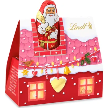 Lindt Mini Santa 60g (růžový domeček), POZOR, EXPIRACE BŘEZEN 2026!!!