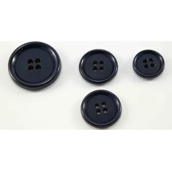 Knoflík Dírkový knoflík - s matným středem - tmavě modrý - průměr 2,54 cm