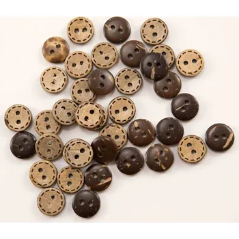 Knoflík Dírkový košilový knoflík - kokosový - prošívaný - béžový - průměr 1,14 cm