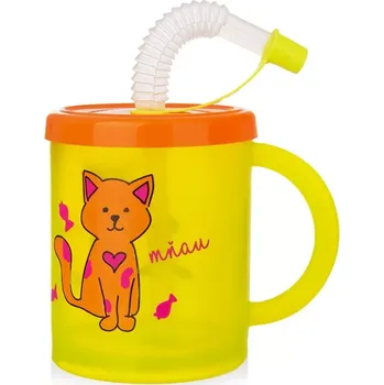 Dětský hrnek se slámkou kočka 260 ml